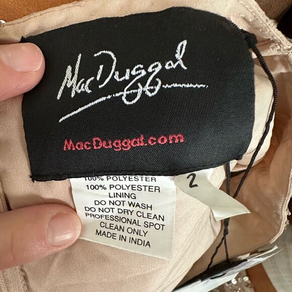 Mac Duggal | 10740 Sequin Gown With Embellished Hemline and Belt Size 2 NEW - Picture 8 of 12